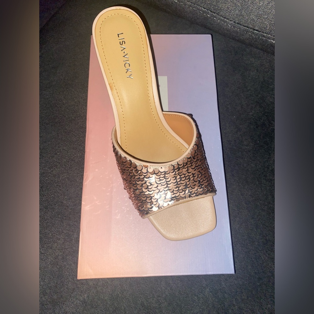 Lisa Vicky Pretty-V Pink Sequin Women's Heels